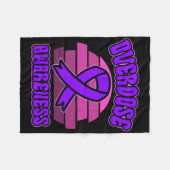 Couverture Polaire Overdose Awareness Purple Ribbon Drug Addiction 31 (Devant (Horizontal))