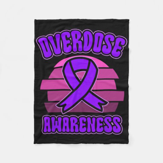 Couverture Polaire Overdose Awareness Purple Ribbon Drug Addiction 31 (Devant)