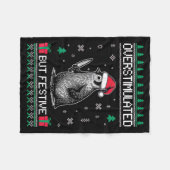 Couverture Polaire Overstimulated But Festive Christmas Ugly Penguin (Devant (Horizontal))