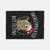 Couverture Polaire Overstimulated But Festive Funny Santa Raccoon Xma (Devant (Horizontal))