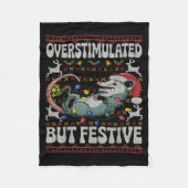 Couverture Polaire Overstimulated But Festive Ossum Christmas Ugly Sw (Devant)
