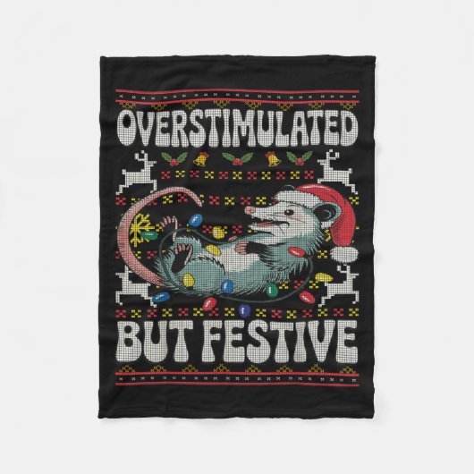 Couverture Polaire Overstimulated But Festive Ossum Christmas Ugly Sw (Devant)
