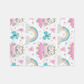 Couverture Polaire Owl Crown Rainbow Blanket: A Cozy Embrace (Devant (Horizontal))