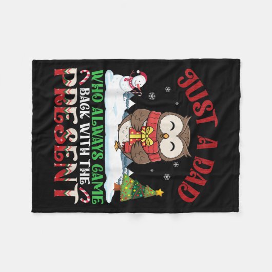 Couverture Polaire Owl Dad Who Always Came Back With The Present Chri (Devant (Horizontal))