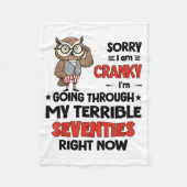 Couverture Polaire Owl Sorry I'm Cranky I'm Going Through My Terrible (Devant)