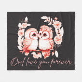Couverture Polaire Owl t'aime pour toujours (Devant (Horizontal))