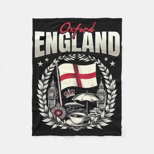 Couverture Polaire Oxford England Flag Souvenir Oxford Vacation  (Devant)