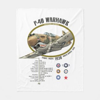 COUVERTURE POLAIRE P-40 WARHAWK CURTIS FLYING TIGERS PLANE