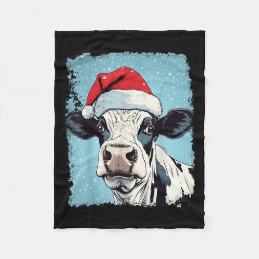 Couverture Polaire P Art Colorful Cow Christmas (Devant)