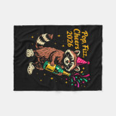 Couverture Polaire P Fizz Cheers 2026 Funny Raccoon New Year Design  (Devant (Horizontal))