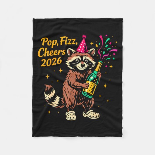 Couverture Polaire P Fizz Cheers 2026 Funny Raccoon New Year Design  (Devant)