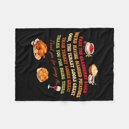 Couverture Polaire P The Cranberry Sauce Mashed Tatoes Funny Thanksgi (Devant (Horizontal))