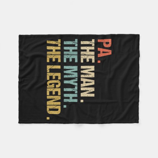 Couverture Polaire Pa The Man Myth Legend Shirt Funny Father Dad Chri (Devant (Horizontal))