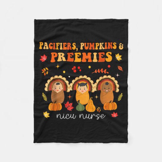 Couverture Polaire Pacifiers Pumpkins Preemies Nicu Nurse Gift (Devant)