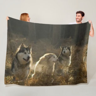 COUVERTURE POLAIRE PACK DE LOUPS
