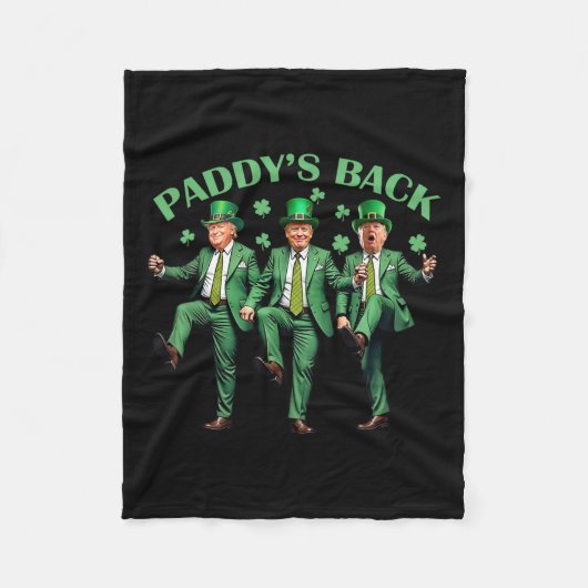 Couverture Polaire Paddy's Back Jour de la Saint Patrick Danser Trump (Devant)
