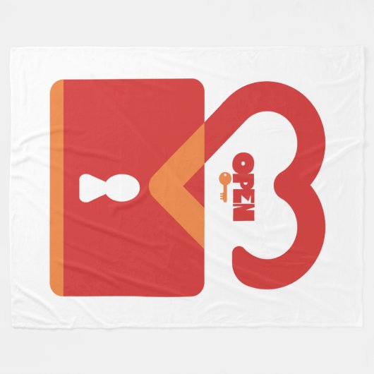 COUVERTURE POLAIRE PADLOCK OPEN CLOSED HEART BY MASANSER PIXELAT (Devant (Horizontal))