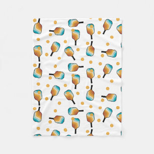 Couverture Polaire Pagaies de Pickleball Retro et Motif de Ball