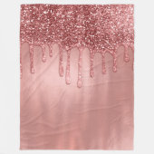 Couverture Polaire Pailleté de rose doré Jolis filets roses (Devant)