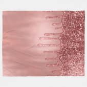 Couverture Polaire Pailleté de rose doré Jolis filets roses (Devant (Horizontal))