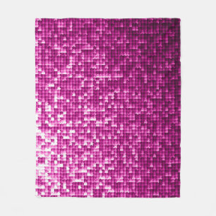 Couverture Polaire Paillettes roses, argent, paillettes noires