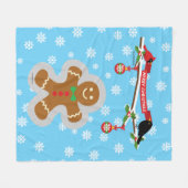 Couverture Polaire Pain d'épices, flocons de neige et oiseaux (Devant (Horizontal))