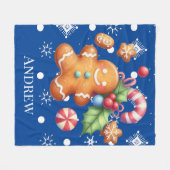 Couverture Polaire Pain d'épices Sucre de canne de Noël (Devant (Horizontal))