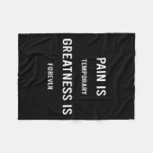 Couverture Polaire Pain Is Temrary Greatness Is Forever Motivational  (Devant (Horizontal))