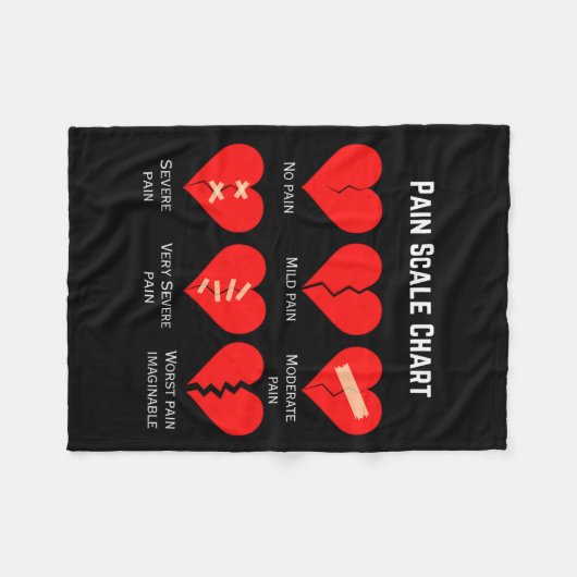 Couverture Polaire Pain Scale Chart Design For Funny Valentines Day  (Devant (Horizontal))