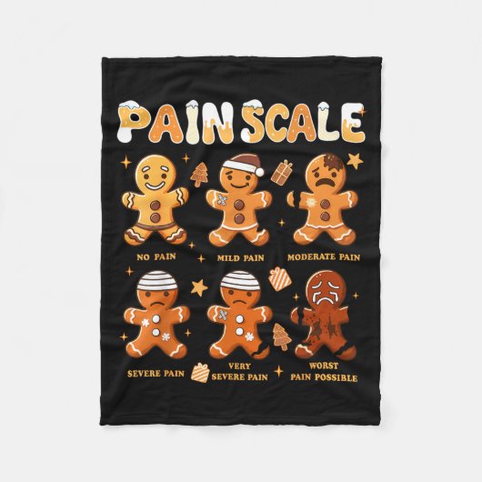 Couverture Polaire Pain Scale Funny Gingerbread Man Christmas Nurse H (Devant)