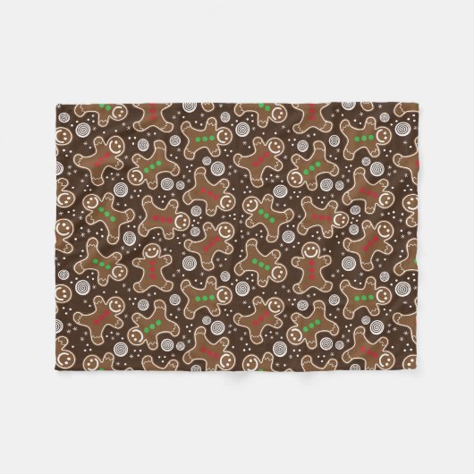 Couverture Polaire Pains d'épices Brown Red Green Christmas (Devant (Horizontal))