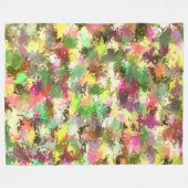 Couverture Polaire Paint Splatter Automne Couleur Feuilles Abstraits (Devant (Horizontal))