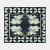 Couverture Polaire Paire de Fleurs Clematis Blanches Motif Floral Abs (Devant (Horizontal))