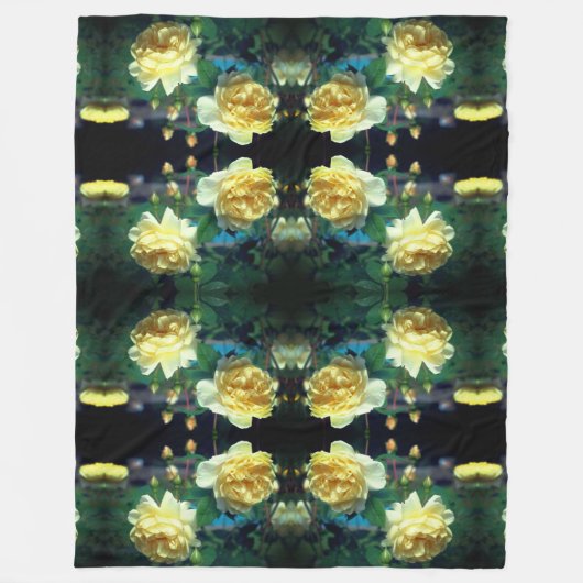 Couverture Polaire Paire de fleurs de rose jaune Abstrait (Devant)
