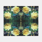 Couverture Polaire Paire de fleurs de rose jaune Abstraite personnali (Devant (Horizontal))