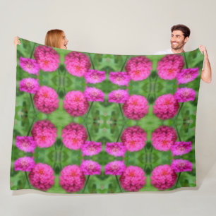Couverture Polaire Paire de fleurs rose Zinnia Abstrait
