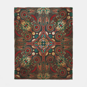 Couverture Polaire Paisley Bandanna Grunge Floral Traditionnel