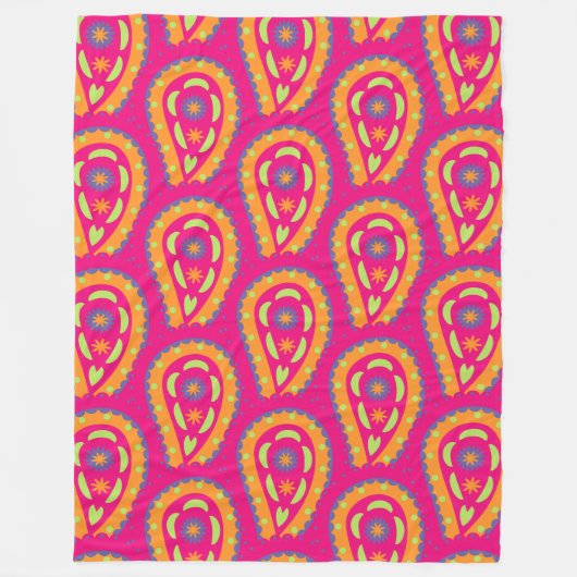 Couverture Polaire Paisley coloré (Devant)