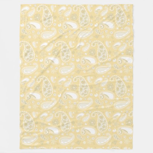 Couverture Polaire Paisley jaune (Devant)