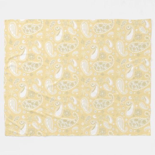 Couverture Polaire Paisley jaune (Devant (Horizontal))