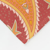 Couverture Polaire Paisley motif. Concombre turc. Maroon-orange c (Coin)