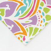 Couverture Polaire Paisley rose et Lilac Boho Monogramme (Coin)