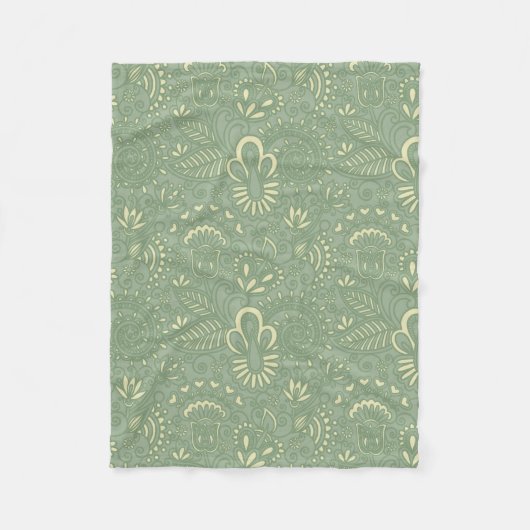 Couverture Polaire Paisley sage (Devant)