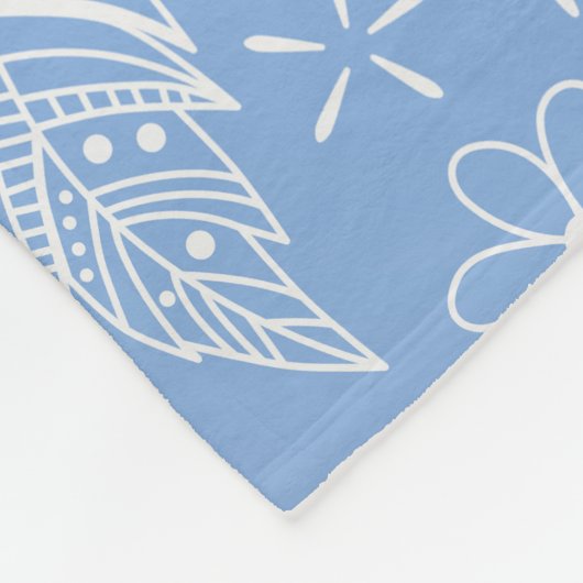 Couverture Polaire paisleys floral marine bleu clair volleyball (Coin)