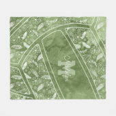 Couverture Polaire paislies plumes fleurs sauge volleyball vert (Devant (Horizontal))