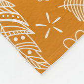 Couverture Polaire paislies plumes motif orange gris volleyball (Coin)