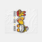 Couverture Polaire Paix Amour Espagne Chignon Désordonné Supportrice (Devant (Horizontal))