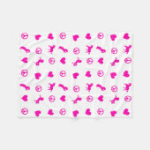 Couverture Polaire Paix, amour et licornes roses, aussi ! (Devant (Horizontal))