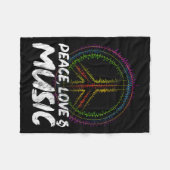 Couverture Polaire Paix Amour Et Musique Paix (Devant (Horizontal))