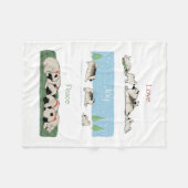 Couverture Polaire Paix de joie d'amour de Keeshond (Devant (Horizontal))